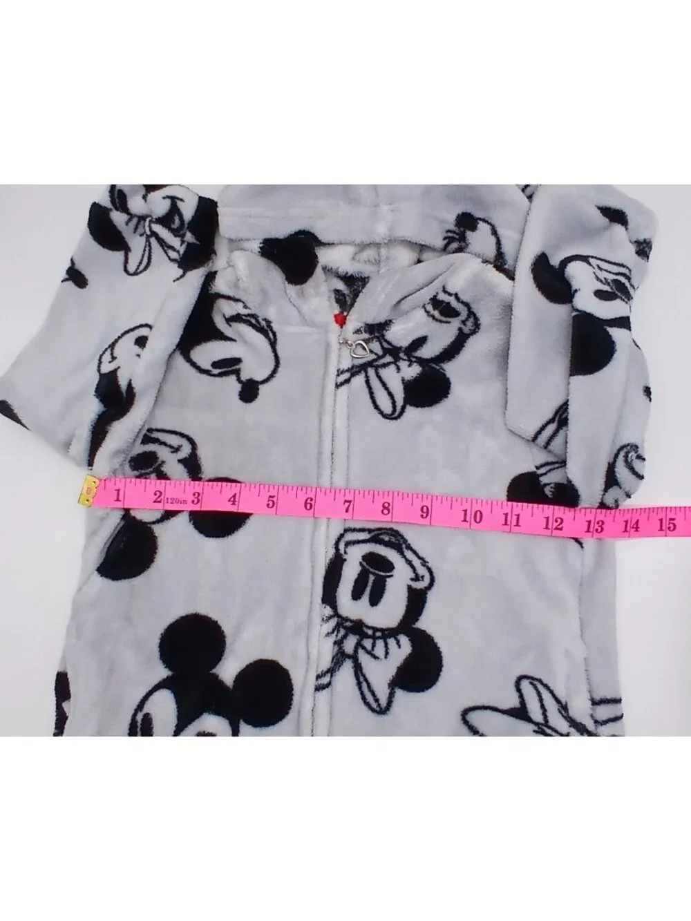 Disney Junior Mickey Minnie Mouse Youth 4T Black Gray Hooded Zipper Jacket